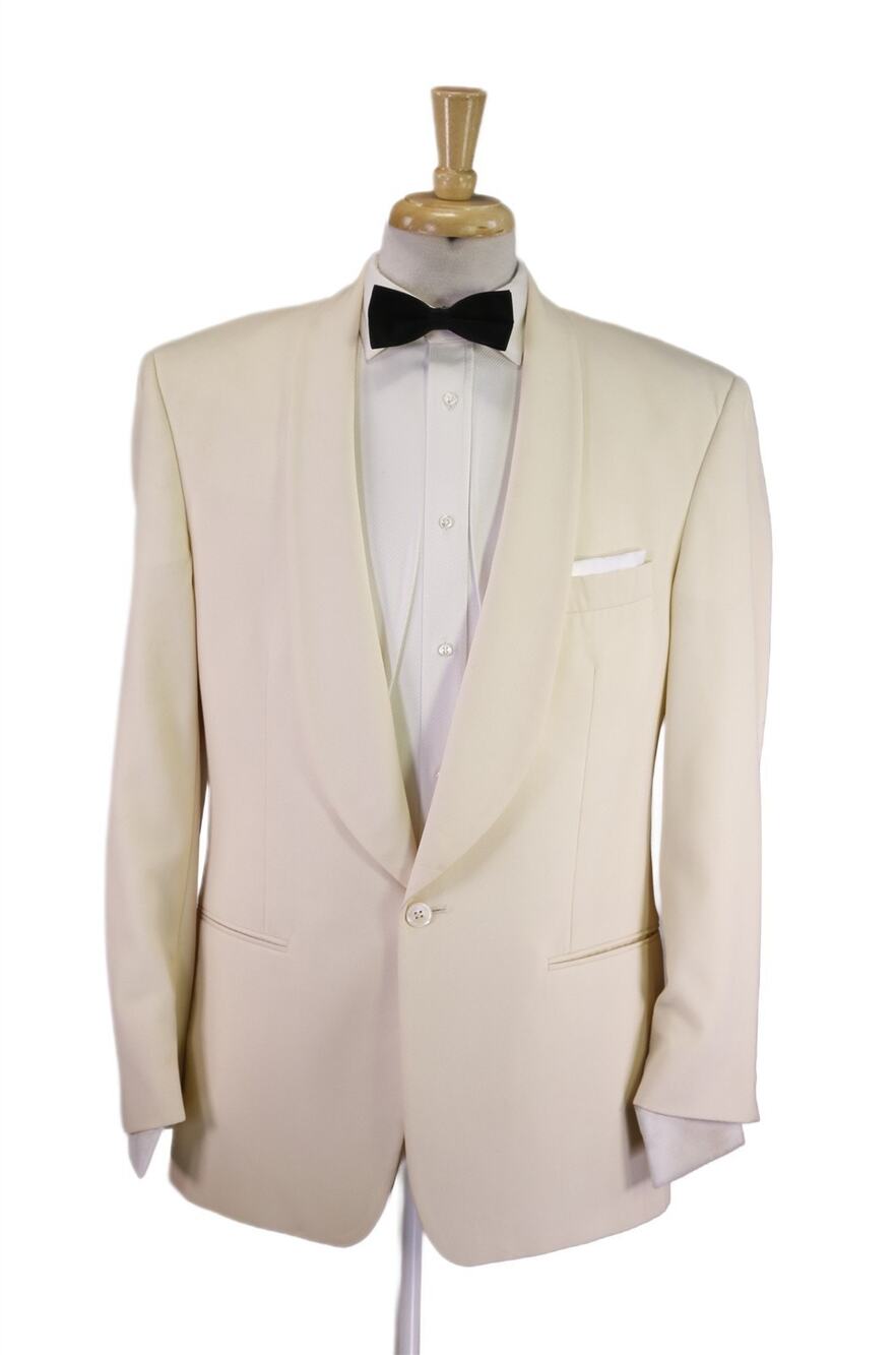 Charles Jourdan Nordstrom Cream 1B Shawl Lapel Tuxedo Dinner Jacket Blazer 40R